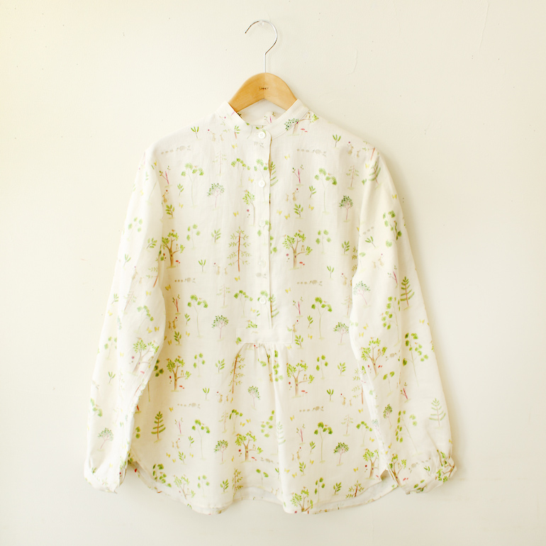 LINNETリネンプリント 木々